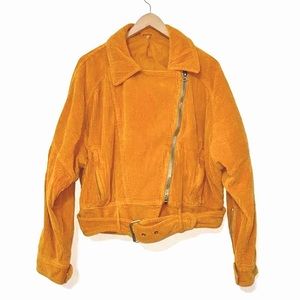 🧡💛 Free People - Marigold corduroy moto jacket - small